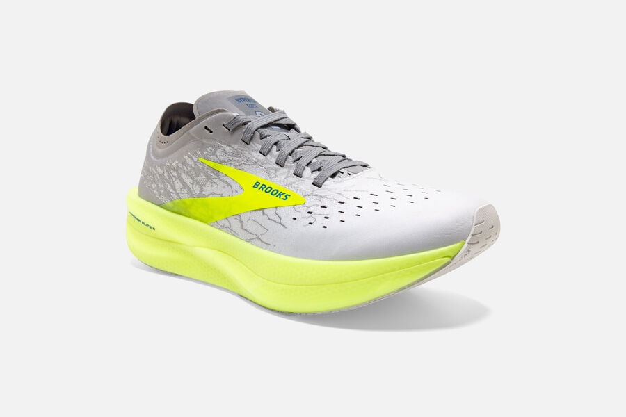 Brooks Hyperion Elite 2 Spikes Löparskor Herr - Vita/Grå/Gröna - 2910-AWJTI